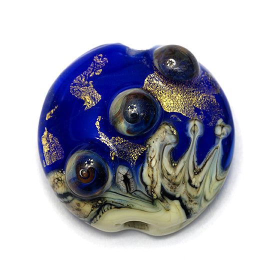 11819702 - Cobalt Treasure Lentil Focal Bead