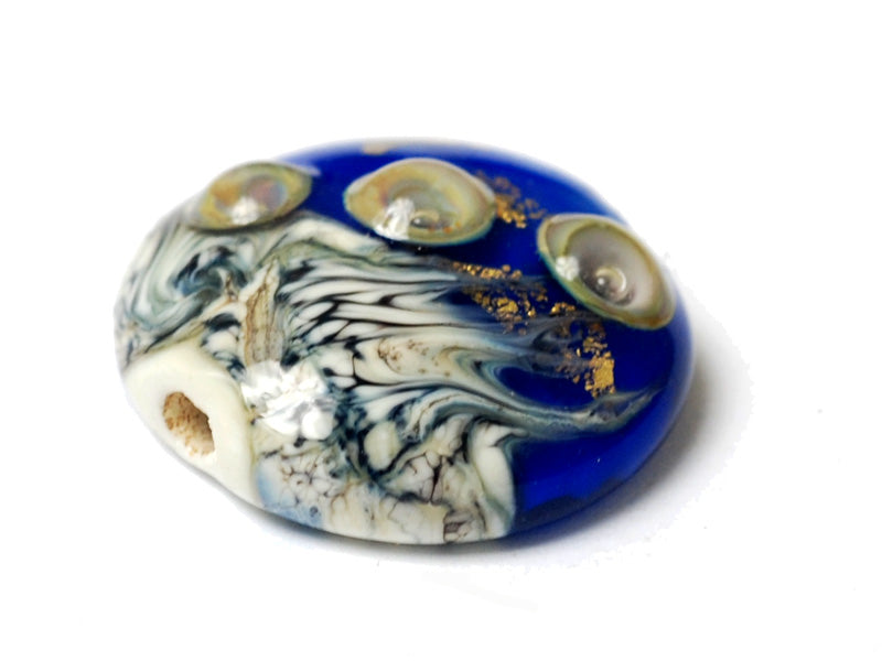 11819702 - Cobalt Treasure Lentil Focal Bead