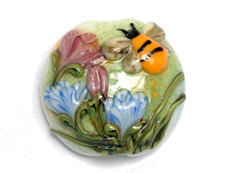 11830102 - Bumble Bee Garden Lentil Focal Bead