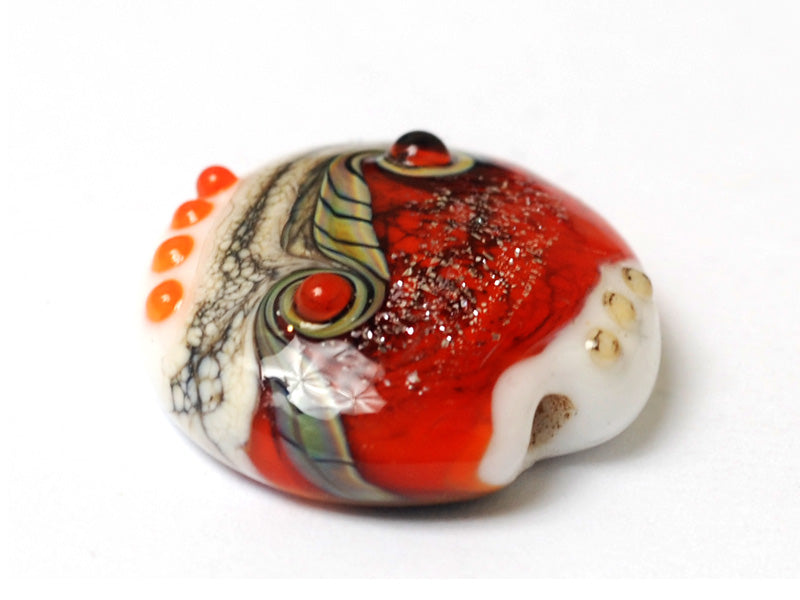 11831102 - Fire Red Stardust Lentil Focal Bead