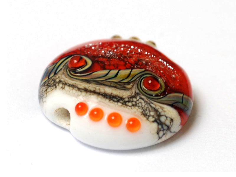 11831102 - Fire Red Stardust Lentil Focal Bead