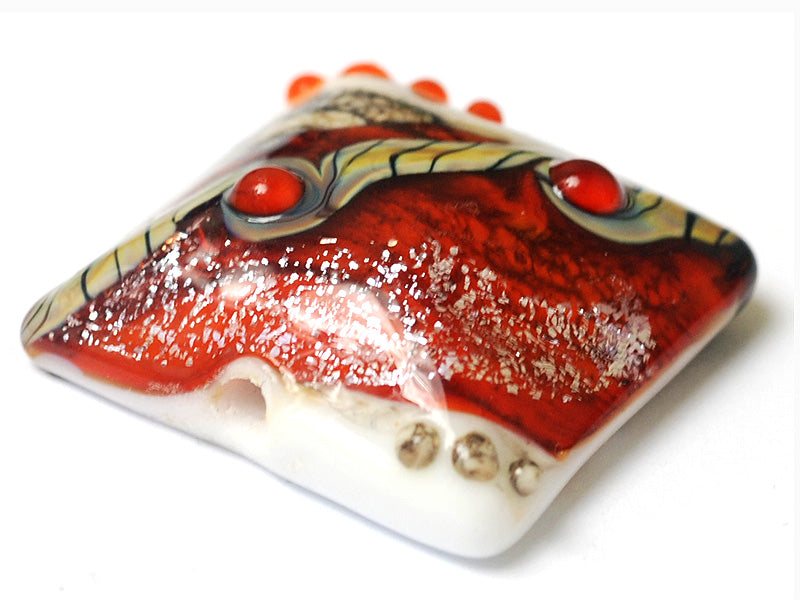 11831104 - Fire Red Stardust Pillow Focal Bead