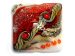 11831104 - Fire Red Stardust Pillow Focal Bead