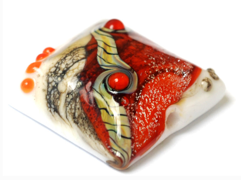 11831104 - Fire Red Stardust Pillow Focal Bead
