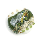 11831202 - Olive Stardust Lentil Focal Bead