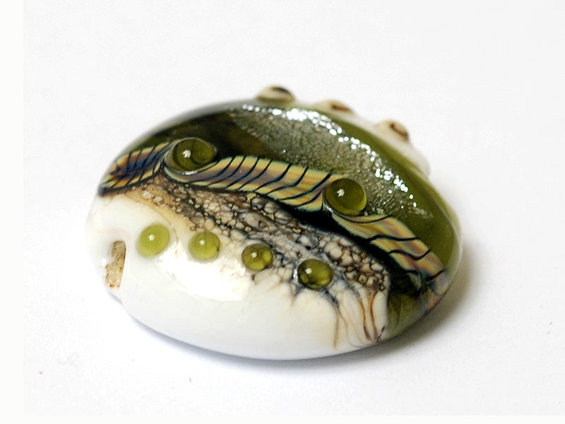 11831202 - Olive Stardust Lentil Focal Bead