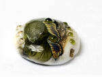 11831202 - Olive Stardust Lentil Focal Bead