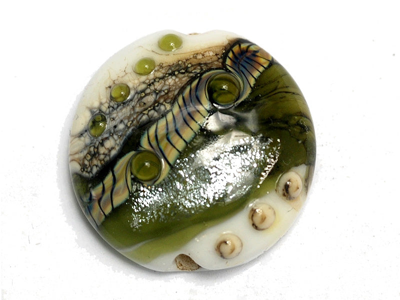 11831202 - Olive Stardust Lentil Focal Bead