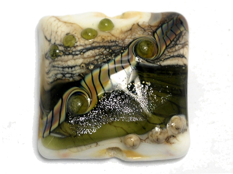 11831204 - Olive Stardust Pillow Focal Bead