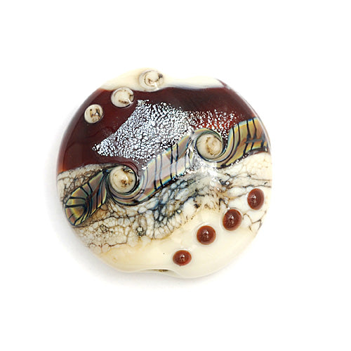 11831302 - Dark Cherry Stardust Lentil Focal Bead