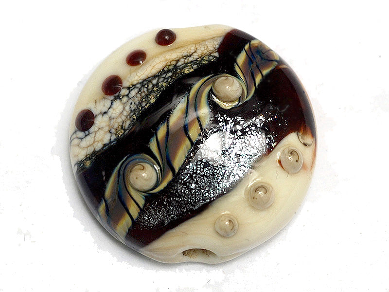 11831302 - Dark Cherry Stardust Lentil Focal Bead