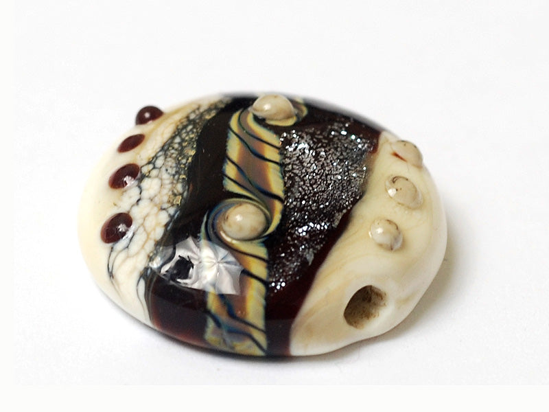 11831302 - Dark Cherry Stardust Lentil Focal Bead