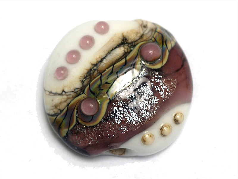 11831502 - Blushing Pink Stardust Lentil Focal Bead
