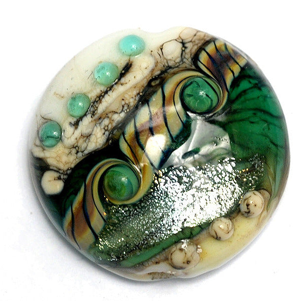 11831602 - Mint Stardust Lentil Focal Bead