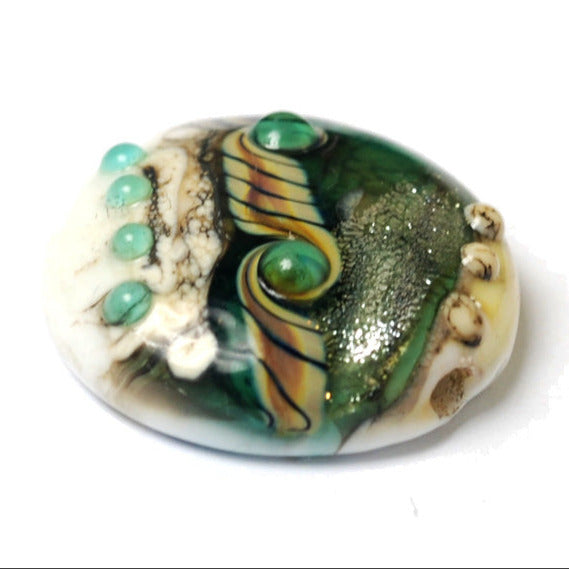 11831602 - Mint Stardust Lentil Focal Bead