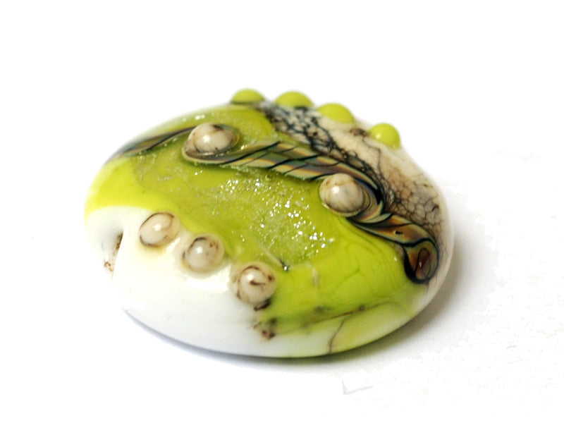11831702 - Lime Stardust Lentil Focal Bead