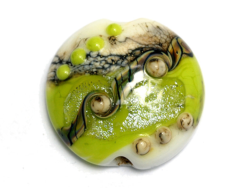 11831702 - Lime Stardust Lentil Focal Bead