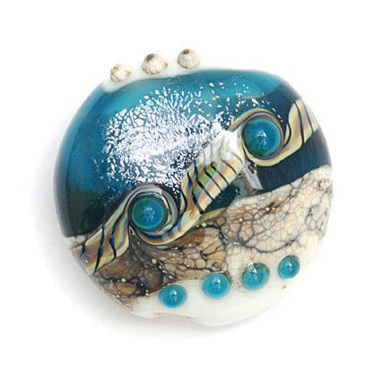 11831802 - Teal Stardust Lentil Focal Bead