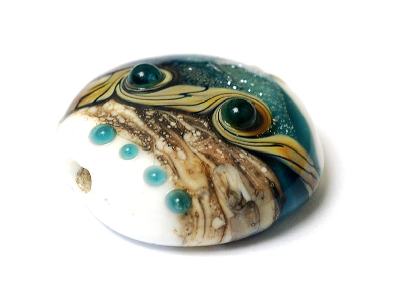 11831802 - Teal Stardust Lentil Focal Bead