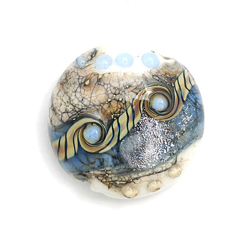 11831902 - Sweet Blue Stardust Lentil Focal Bead