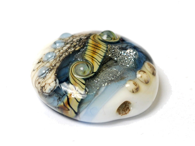 11831902 - Sweet Blue Stardust Lentil Focal Bead