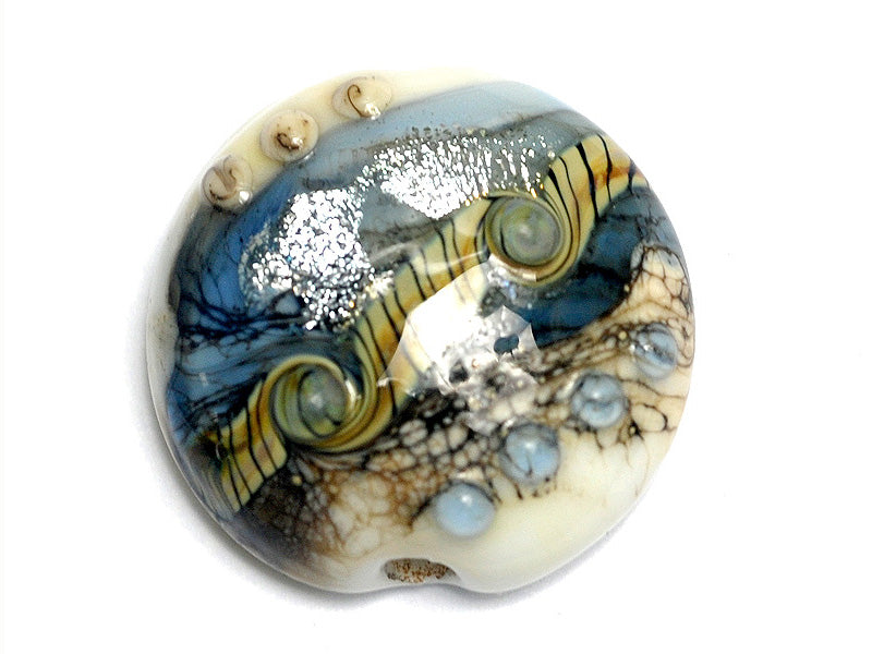 11831902 - Sweet Blue Stardust Lentil Focal Bead