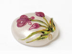 11832002 - Fuchsia Flower Lentil Focal Bead