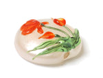 11832202 - Vermilion Flower Lentil Focal Bead