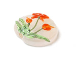 11832202 - Vermilion Flower Lentil Focal Bead