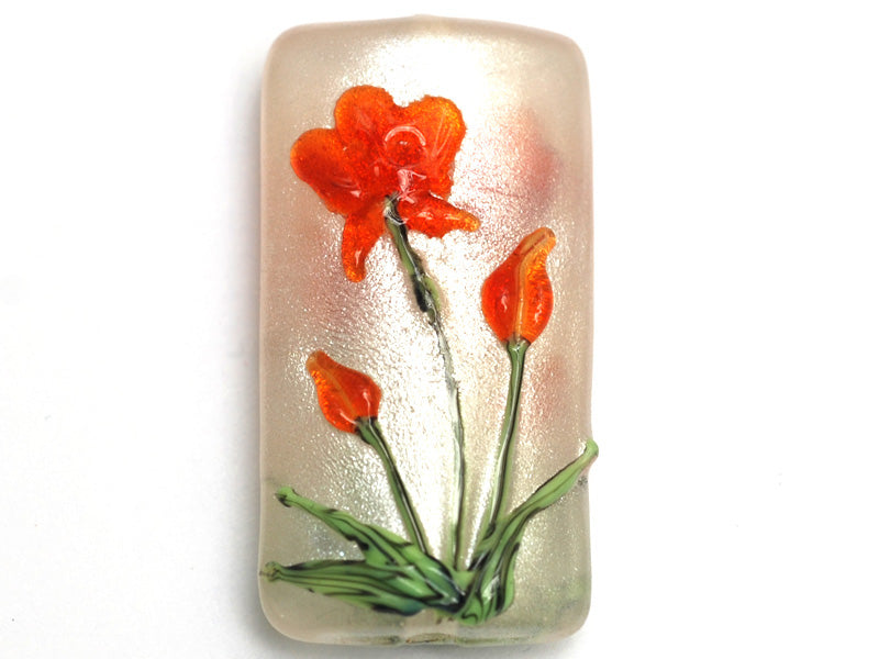 11832203 - Vermilion Flower Kalera Focal Bead