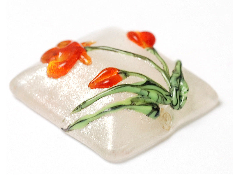 11832204 - Vermilion Flower Pillow Focal Bead