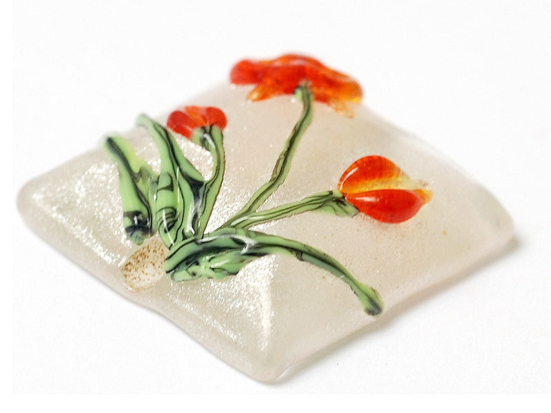 11832204 - Vermilion Flower Pillow Focal Bead