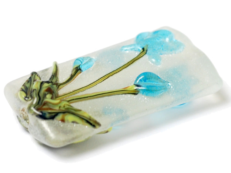 11832403 - Maya Blue Flower Kalera Focal Bead