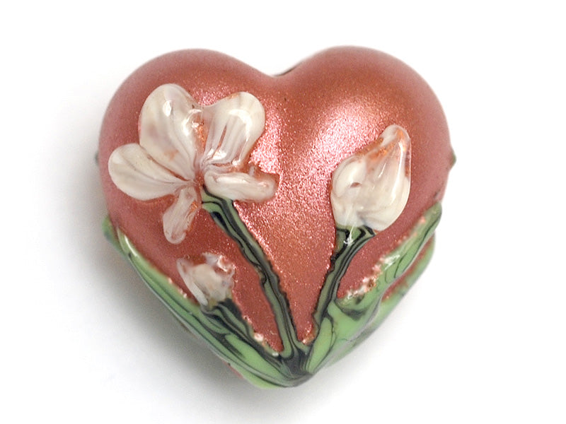 11832505 - Ivory Mist Flower on Coral Heart