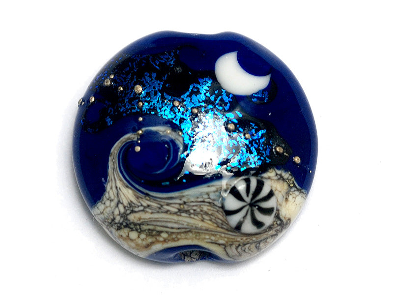 11832702 - Cobalt Celestial Lentil Focal Bead