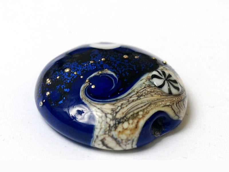 11832702 - Cobalt Celestial Lentil Focal Bead