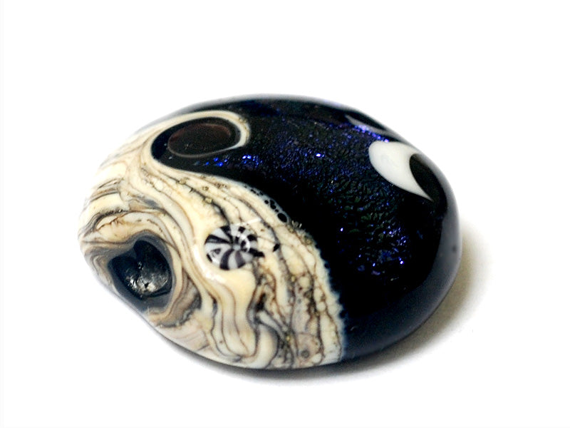 11833002 - Indigo Night Celestial Lentil Focal Bead