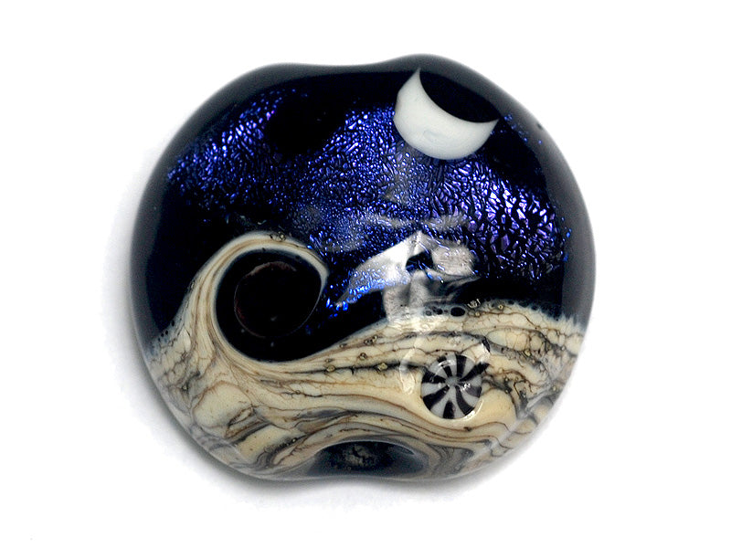 11833002 - Indigo Night Celestial Lentil Focal Bead