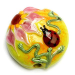 11833102 - Ladybug on Spring Green Lentil Focal Bead