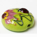 11833102 - Ladybug on Spring Green Lentil Focal Bead