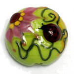 11833102 - Ladybug on Spring Green Lentil Focal Bead