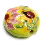 11833102 - Ladybug on Spring Green Lentil Focal Bead
