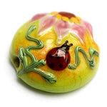 11833102 - Ladybug on Spring Green Lentil Focal Bead
