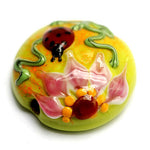 11833102 - Ladybug on Spring Green Lentil Focal Bead