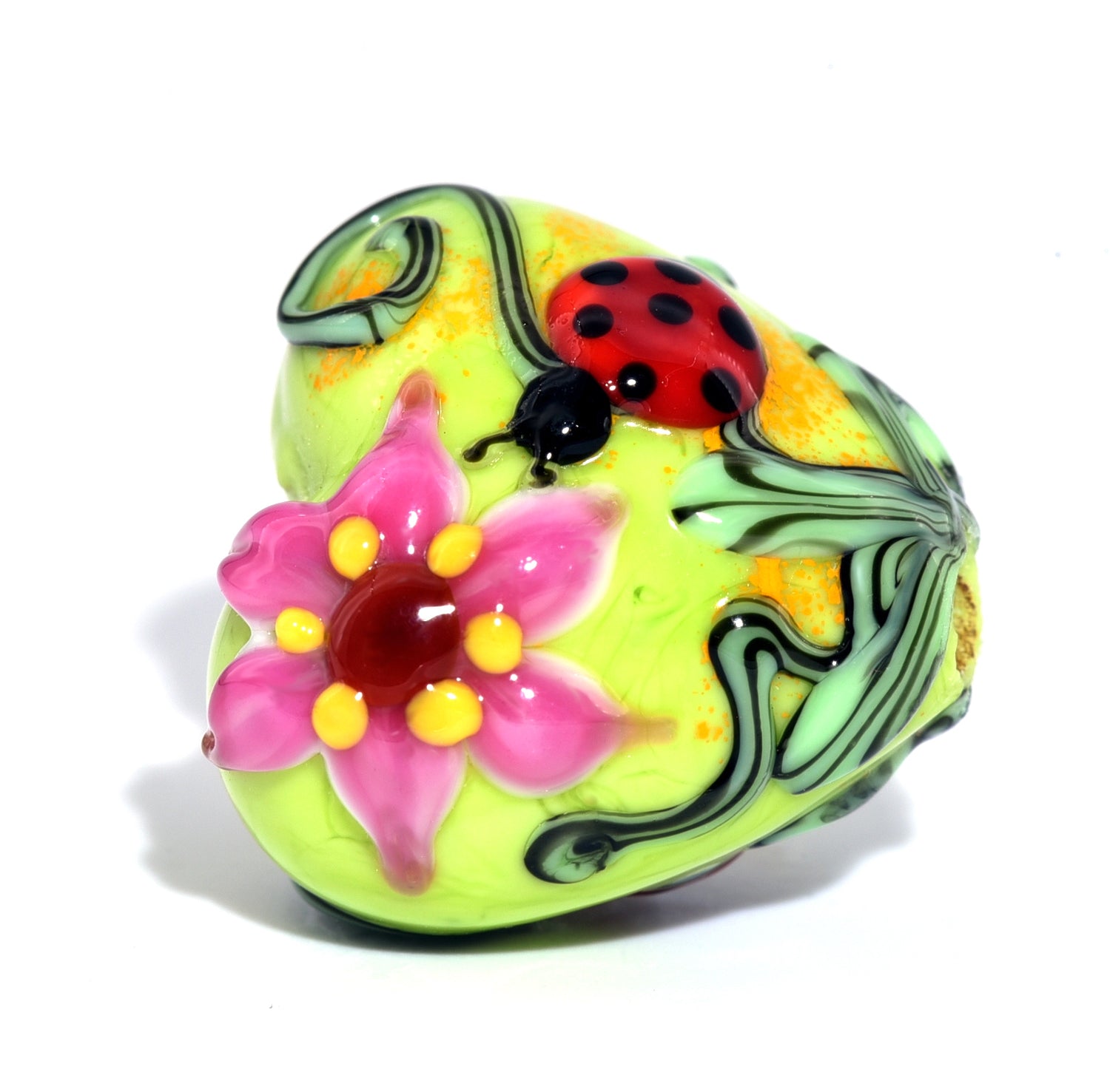 11833105 - Ladybug on Spring Green Heart