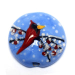11833202 - Red Cardinal Lentil Focal Bead