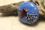 11833202 - Red Cardinal Lentil Focal Bead