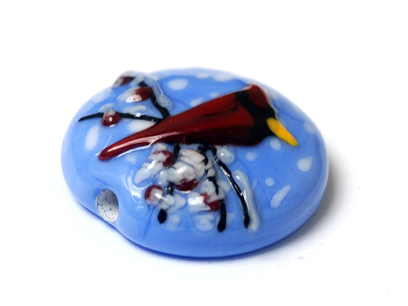 11833202 - Red Cardinal Lentil Focal Bead