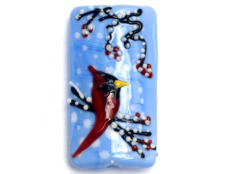 11833203 - Winter Red Cardinal Kalera Focal Bead