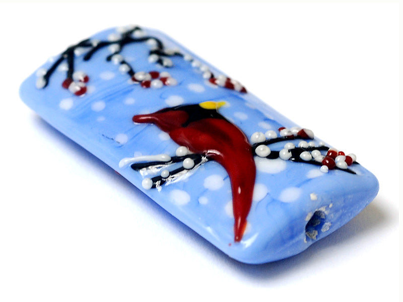 11833203 - Winter Red Cardinal Kalera Focal Bead